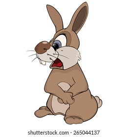 vector illustration of cartoon rabbit 