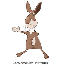 vector illustration of cartoon rabbit