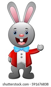 Vector illustration of Cartoon Rabbit wearing a tuxedo