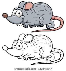 vector illustration of cartoon rat