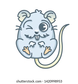 Vector illustration of Cartoon rat 