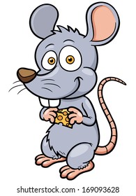 vector illustration of cartoon rat