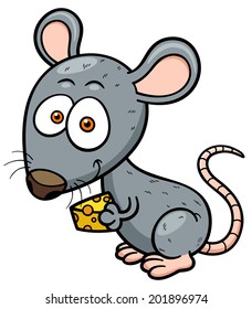 vector illustration of cartoon rat