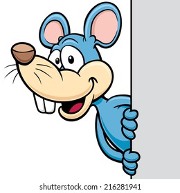 Vector illustration of cartoon rat