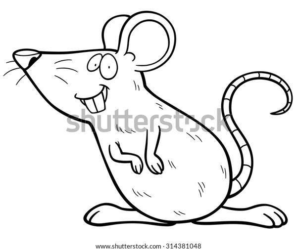 Download Vector Illustration Cartoon Rat Coloring Book Stock Vector (Royalty Free) 314381048