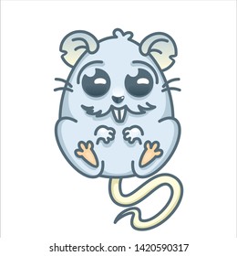 Vector illustration of Cartoon rat. Kind 