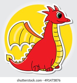 Vector Illustration of the cartoon red dragon