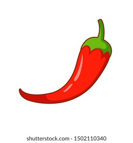 Vector illustration of cartoon red pepper on white background