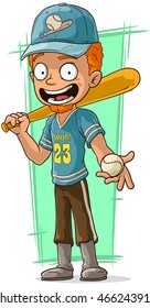 Eine Vektorgrafik des Cartoon-Rothaarigen Baseballspielers in der Kappe