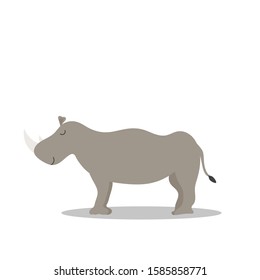 Vector illustration of Cartoon rhino