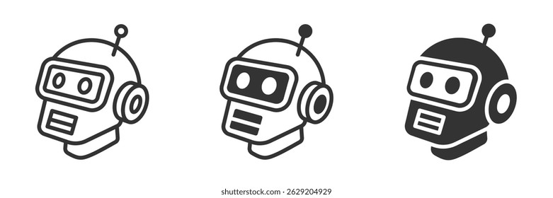 Ilustração vetorial da cabeça do robô dos desenhos animados com antena.