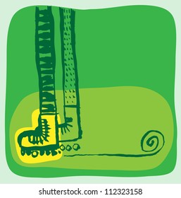 Vector illustration with cartoon roller skate