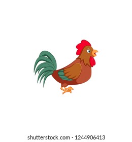 vector illustration of a cartoon rooster