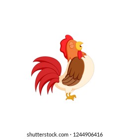 vector illustration of a cartoon rooster