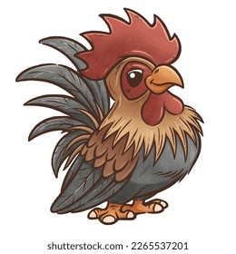 Vector illustration of Cartoon Rooster