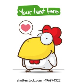 Vector illustration of cartoon rooster.