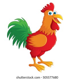 Fat Cartoon Rooster Colorful Vector Illustration Stock Vector (Royalty ...