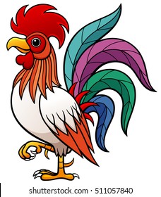Vector illustration of Cartoon Rooster