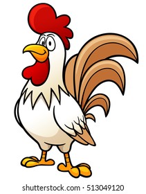 Vector illustration of Cartoon Rooster