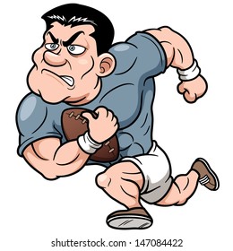 Vector illustration of Cartoon Rugby player