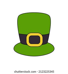 Vector illustration of cartoon Saint Patrick day hat.