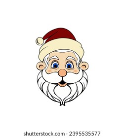 Vector illustration of cartoon santa claus isolated on white background
