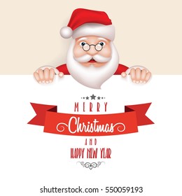 Vector illustration of cartoon Santa Claus