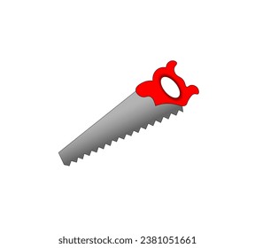 Vector illustration of cartoon saws on a white background
