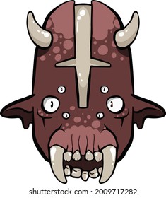 Vector illustration of cartoon scary monster on white background 