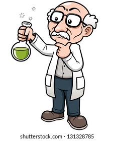 Vector Illustration Of Cartoon Scientist