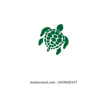 Ilustración vectorial de la tortuga marina de dibujos animados aislada sobre fondo blanco