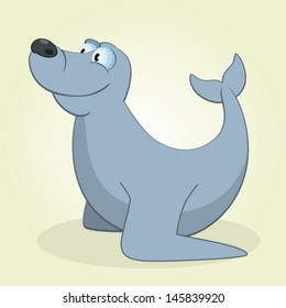 Vector Illustration of Cartoon Seal