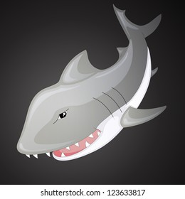 Vector Illustration of a Cartoon Shark