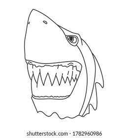 Vector illustration of cartoon shark