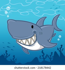 Vector illustration of Cartoon Shark