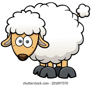 Vector illustration of a cartoon sheep