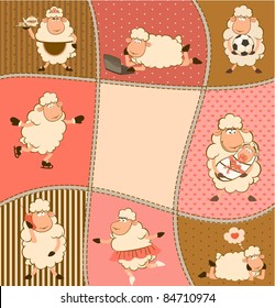 Vector illustration of cartoon sheep
