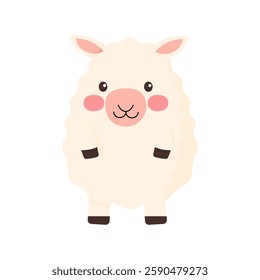 Vector Illustration of Cartoon Sheep, egg-shaped, Easter Concept