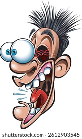Vector illustration Cartoon shocked face with eyes popping