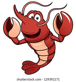 Happy Cartoon Shrimp Vector Clip Art Stock Vector (Royalty Free) 219604330