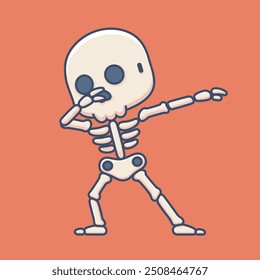 Vector Illustration of Cartoon Skeleton Dab Pose.