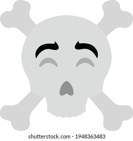 Vector illustration of a cartoon skull