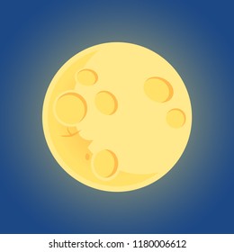 Vector illustration of a cartoon sleeping moon	