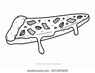 Ilustração vetorial de uma fatia de desenho animado de pizza
