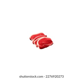 Vector illustration of cartoon sliced steaks isolated on white background
