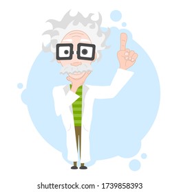 Vector Illustration von Cartoon Smart Professor.