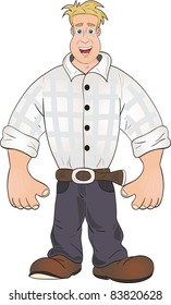 Vector illustration of cartoon smiling man 