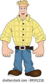 Vector illustration of cartoon smiling man 