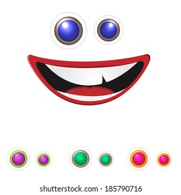 vector illustration of a cartoon of a smiling mouth