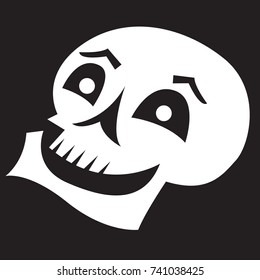 Vector Illustration of a cartoon smiling skull